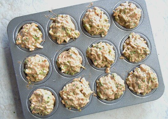 Mini Pizza Muffins ready to go in the oven