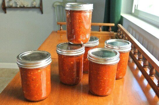 Spaghetti Sauce ready for the freezer.