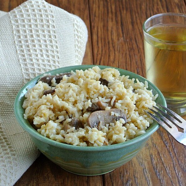 Healthy Slow Cooker Mushrooms and Rice 600
