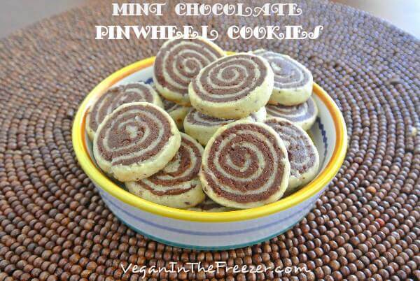 Mint Chocolate Pinwheel Cookies Bowl Word