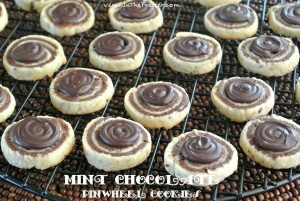 Mint Chocolate Pinwheel Cookies Close Word image