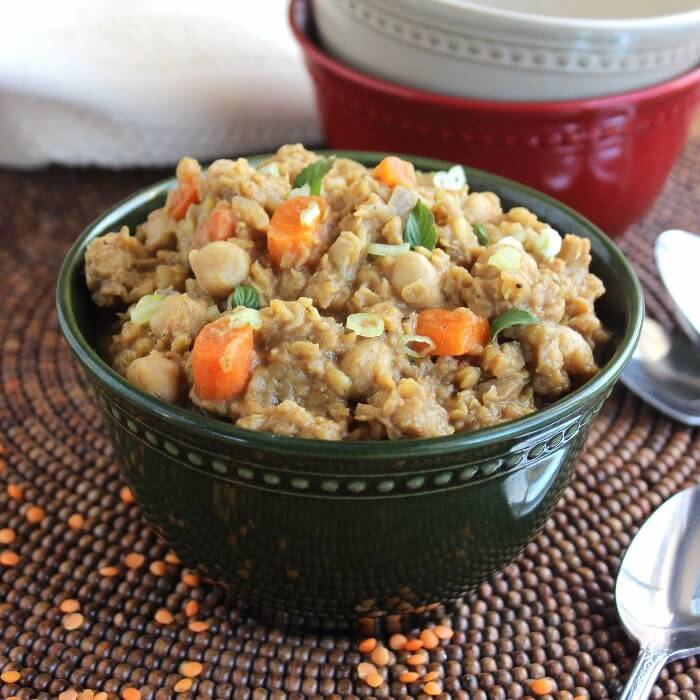 Hearty Chickpeas and Red Lentils Recipe | Vegan Freezer