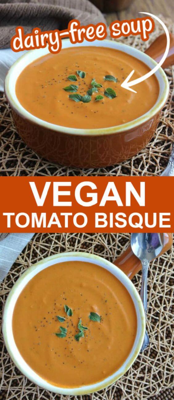 Rich Tomato Bisque Recipe - Dairy-Free - Vegan in the Freezer