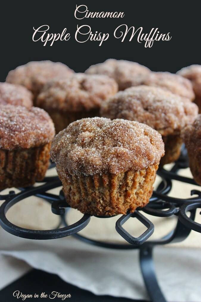 Cinnamon Apple Crisp Muffins are topped with a sweet cinnamon topping.