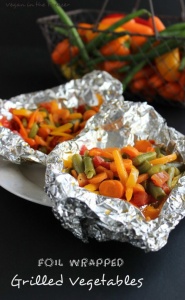 Foil Wrapped Grilled Vegetables (grill pan) are wrapped up in a little package with herbs and spices.