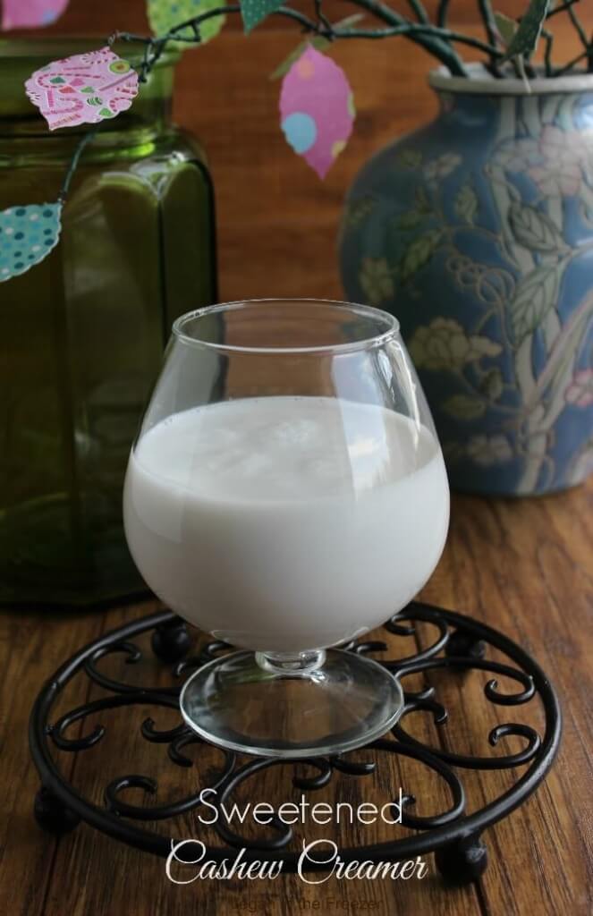 Sweetened Cashew Creamer is fast, simple and creamy. Make an easy weekly batch and this wonderful fat free option can always be on hand.