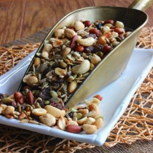 Sweet and Salty Arizona Trail Mix is an abundant variety of nuts and seeds. Snack, exercise and road trip ready it will keep you going for a long time.