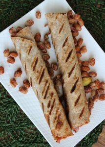 Grilled Barbecue Tortilla Wraps are lightly grilled and viewed from overhead