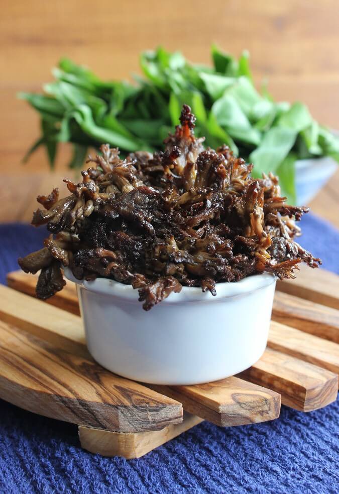 Grilled Thai Marinated Maitake Mushrooms glisten with a flavorful marinade. One of the best sides for the grill or grill pan. You will be amazed!