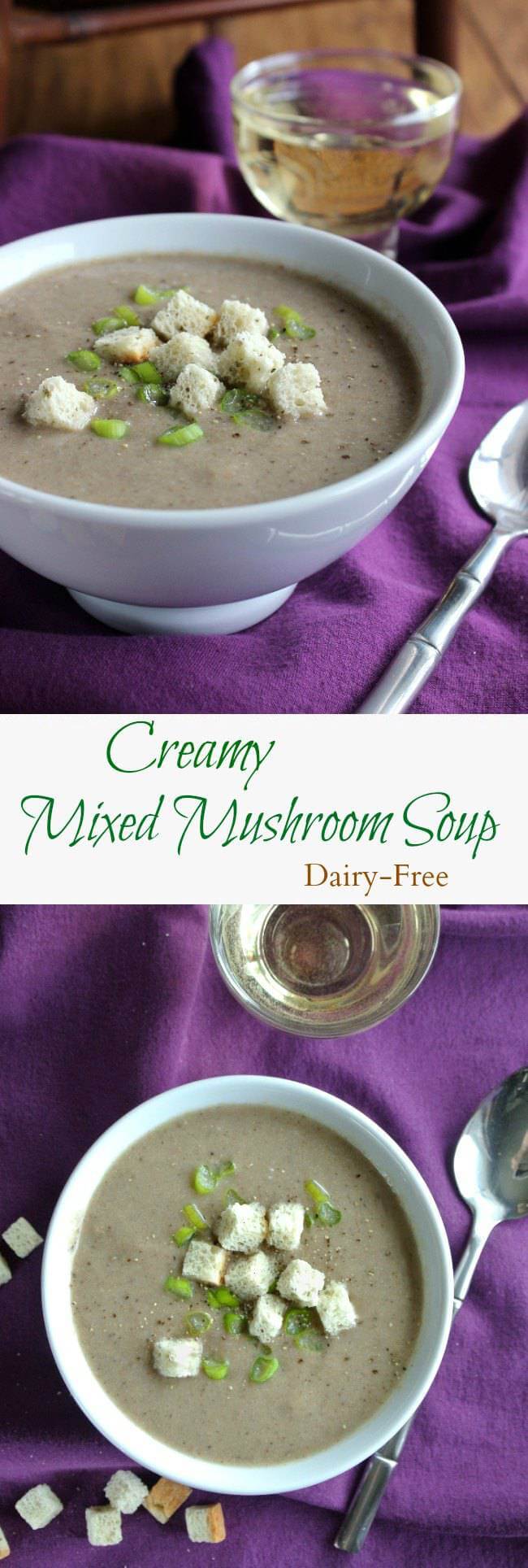 Creamy Mixed Mushroom Soup is packed with a favorite superfood - mushrooms! Seasoned just right, this simple soup will have people coming back for more.