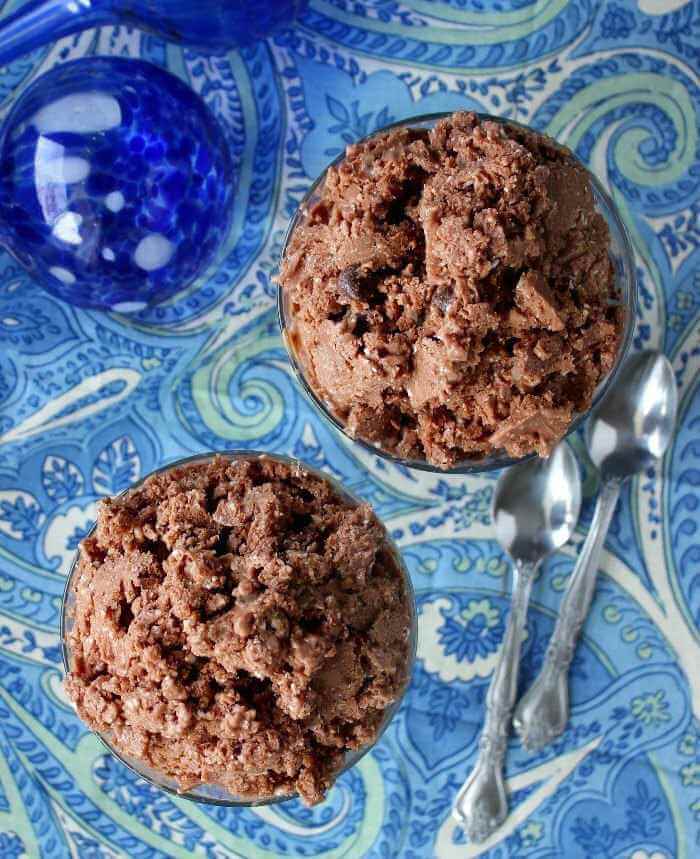 Vegan Double Chocolate Granita is a deep rich chocolate delicacy where no ice cream maker is required.