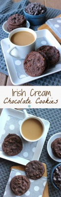 Irish Cream Chocolate Cookies sound and taste like gourmet cookies. Simple cookies that have a deep chocolate flavor and a unique sweetness. So good!