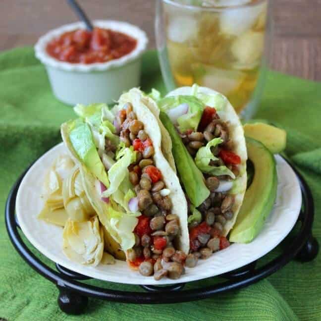 Spicy Lentil Tacos are easy and they are one of the healthiest meals you can serve.