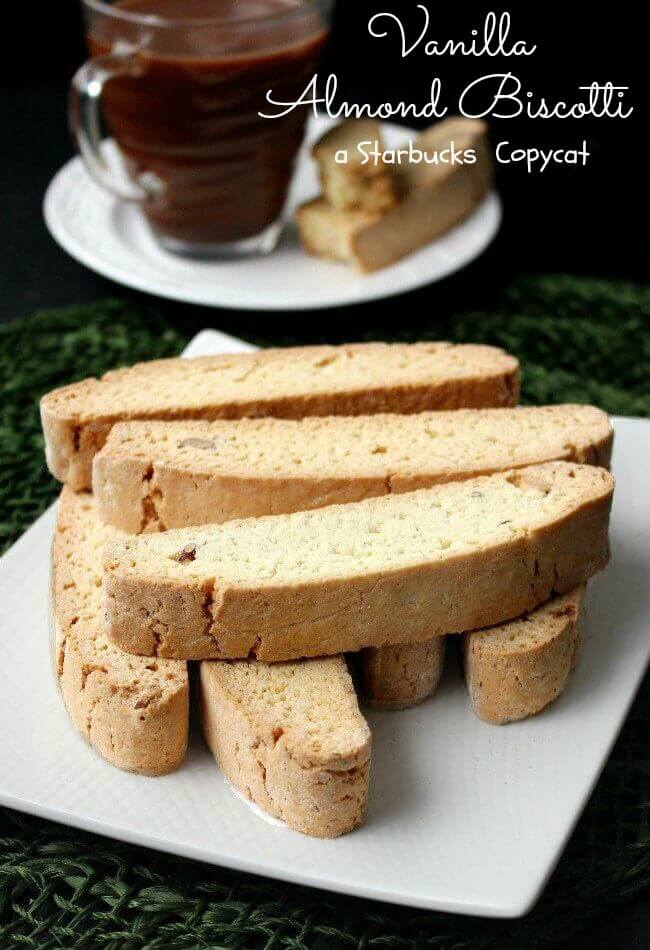 Vanilla Almond Biscotti {Starbucks Copycat} is a real treat. Much easier than you think and besides coffee they are great to dunk in hot chocolate.