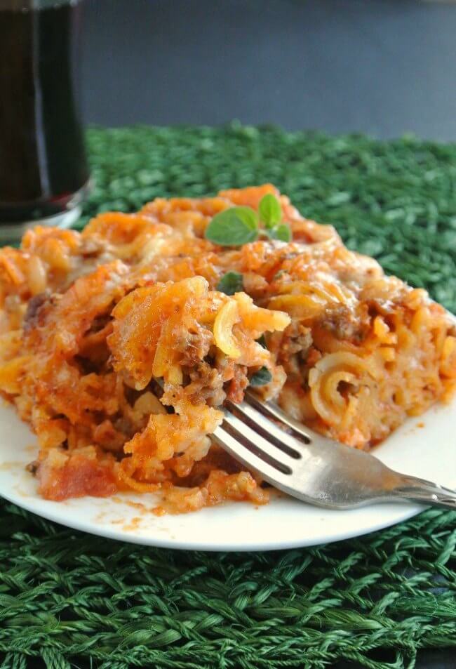 Easy Rotelle Pasta Casserole is comfort food to the max. A cozy meal the whole family will love.