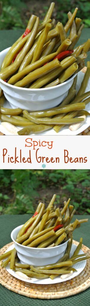 Spicy Pickled Green Beans are mildly spiced and a wonderful way to prepare fresh green beans. A great accompaniment at lunch, dinner and especially parties.