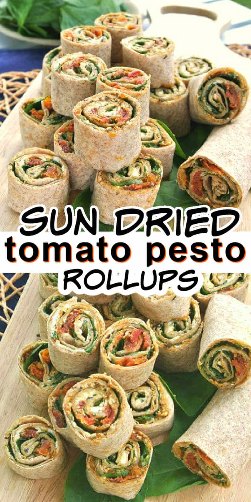Sun-Dried Tomato Pesto Tortilla Rollups Recipe | Vegan in the Freezer