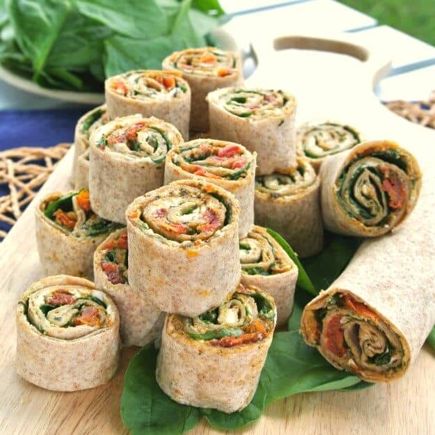 Sun-Dried Tomato Pesto Tortilla Rollups Recipe | Vegan in the Freezer