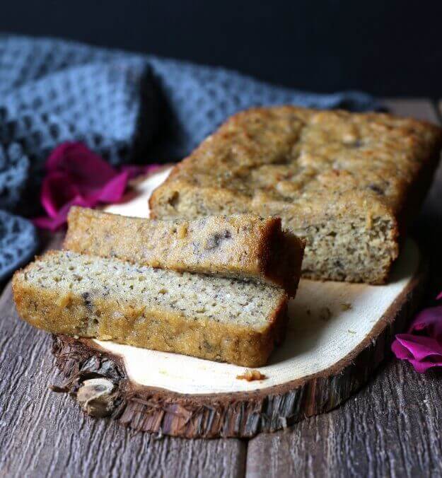 Moist Gluten-Free Banana Bread is something that can be enjoyed by Everyone. Almond flour & maple syrup make this bread perfection.