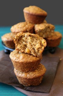 Apricot Muffins have little bits of sweet dried apricots inside along with finely chopped almonds. Simple and satisfying.