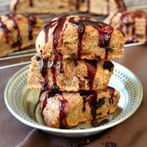 Currant Scones with Blackberry Jam Drizzle is an easy breakfast that you and your family deserves. Serve some jam on the side too.