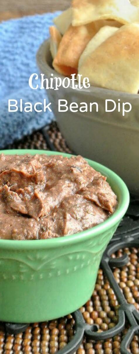 Chipotle Black Bean Dip is a bit spicy and goes with many different kinds of chips and veggies. No stove to turn on and you can whip up a batch in no time.
