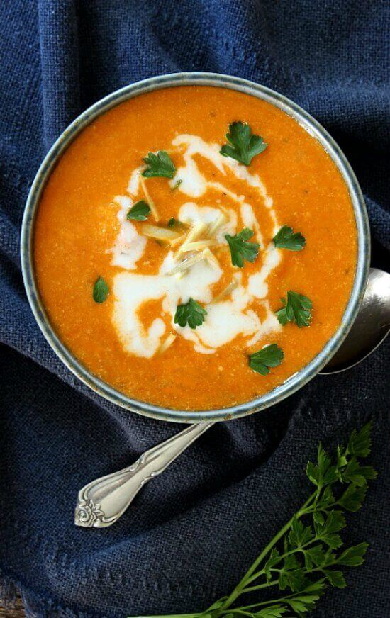 Cauliflower Tikka Masala Soup is the perfect compromise. It doesn't take nearly as long as a curry but has just the same amount of rich flavor.