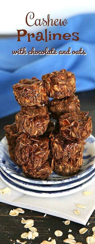 Cashew Pralines Recipe is a mix of a few ingredients, like cashews and chocolate that make the best no bake candy. Perfect texture too.