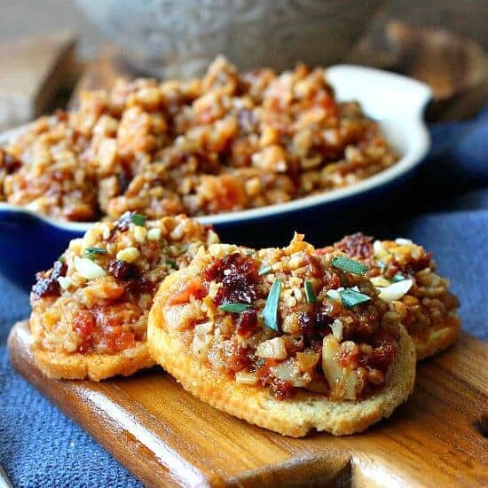 Mediterranean Bruschetta Crostini Appetizer is a recipe that you'll want to make sure you get your share of when the bowl gets set on the table.