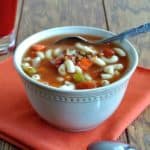Easy Lentil Minestrone Soup is a little bit of a change-up from original minestrone soups in that it uses lentils instead of beans.