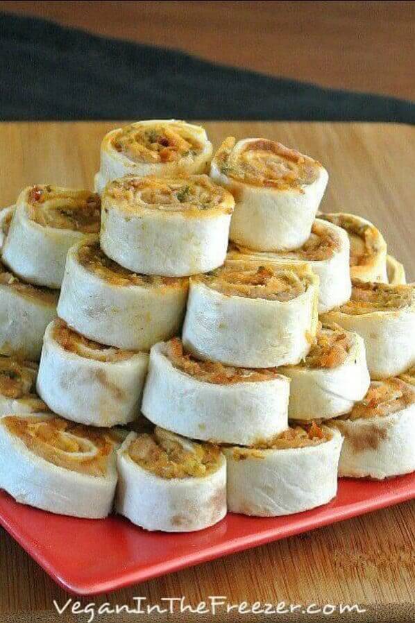 Pesto Tortilla Rollups Recipe | Vegan in the Freezer