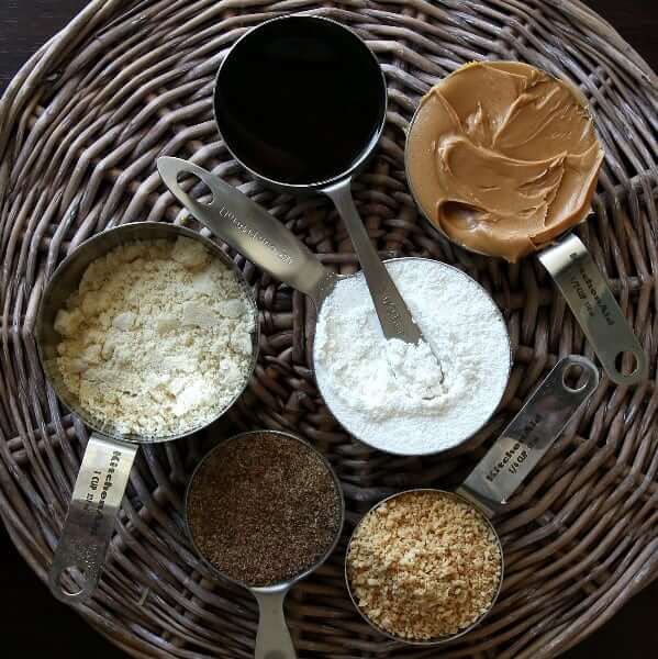 Overhead photo of the ingredients for healthy energy balls.