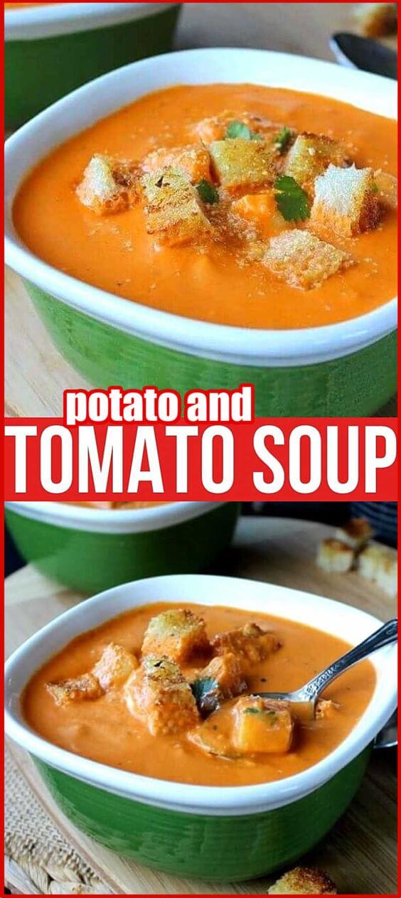 Creamy Tomato Soup Recipe with Potatoes - Vegan in the Freezer