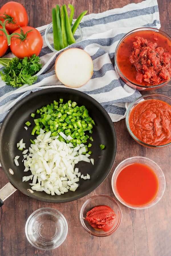 Overhead photo with all the healthy ingredients in a bowl or on a cloth napkin or wooden table.