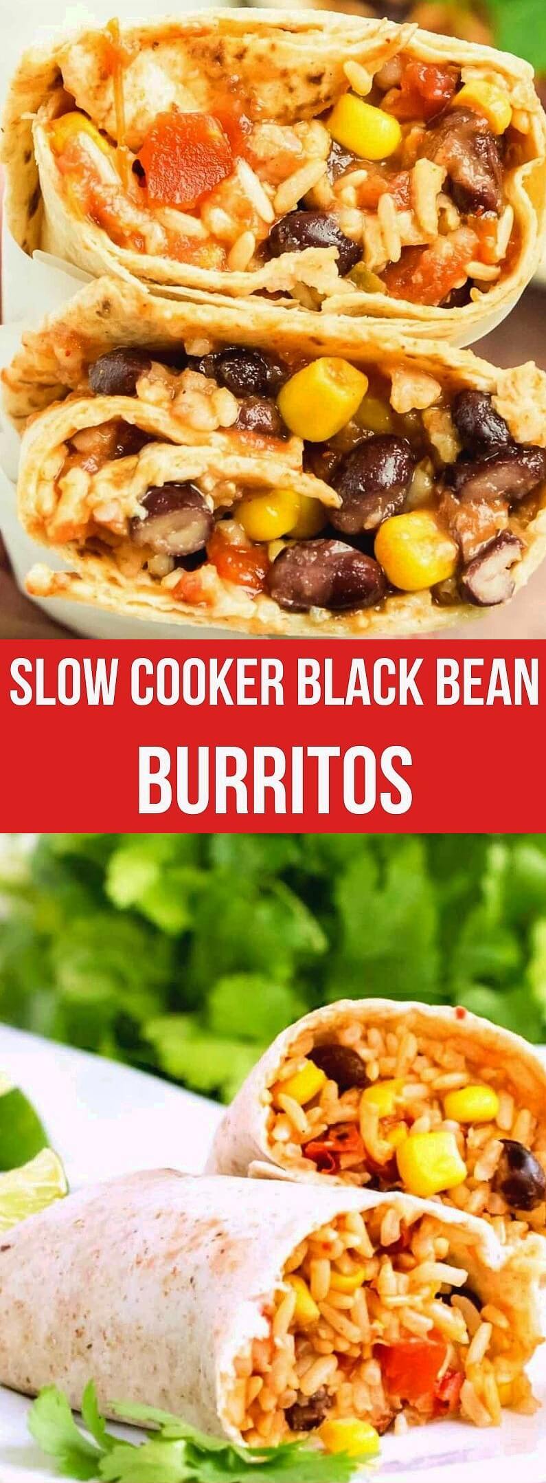 Slow Cooker Black Bean Burritos Recipe - Vegan in the Freezer