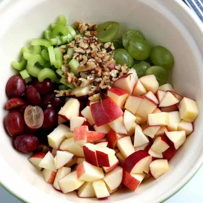 All of the ingredients separated and loaded into a large mixing bowl.