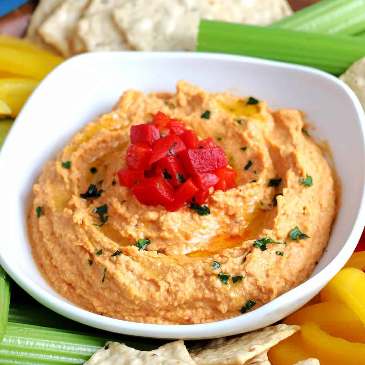 Roasted Red Pepper Hummus - Home Interior Design