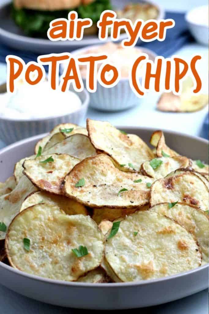 Golden Potato Chips with text above for pinning.