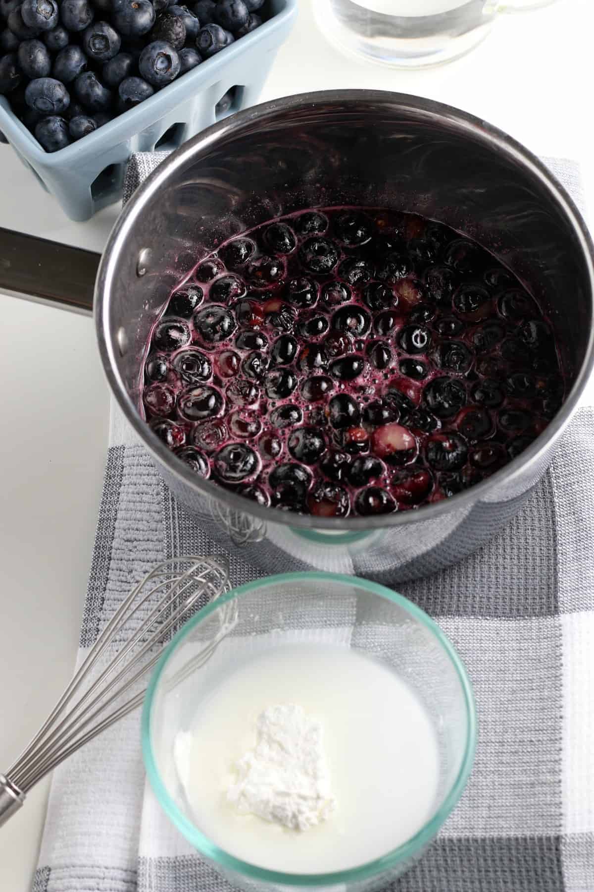 Fruit in a saucepan ready to be cooked.