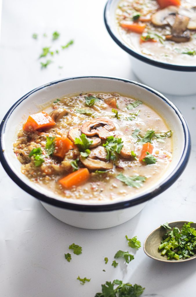 Cream of Coconut and Mushroom Soup