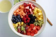 Summer fruit salad in bowl