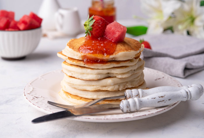 pancakes with watermelon Jam