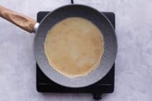 Pour batter on skillet and swirl it around skillet so bottom is completely covered