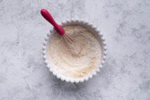 Combine flour almond flour cane sugar baking powder, and cornstarch in bowl