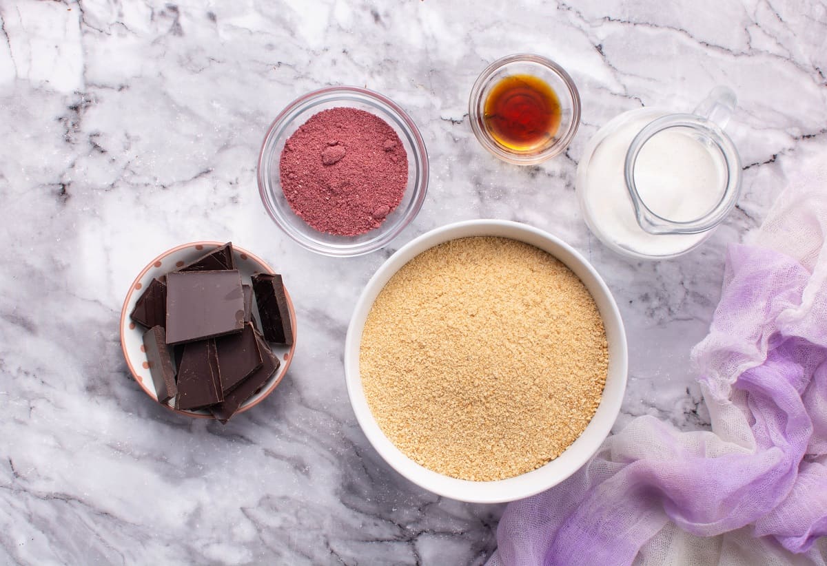 Ingredients for chocolate truffles