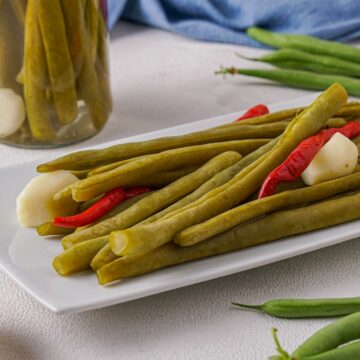 Spicy pickled green platter ready 1