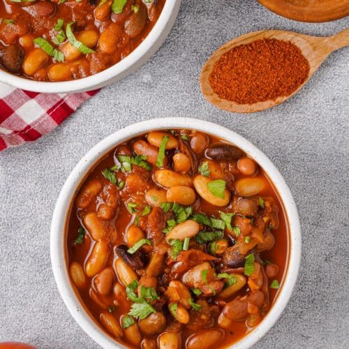 Vegan chili mixed beans ready 7
