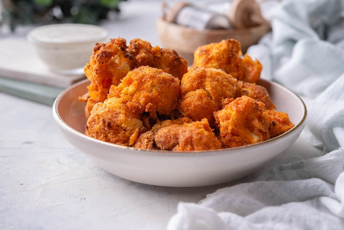 Cauliflower buffalo wings ready 1