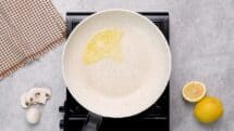 Heat one tablespoon dairy free butter in skillet