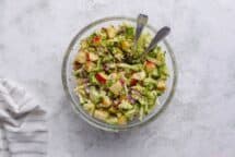 Vegan broccoli salad mix all ingredients